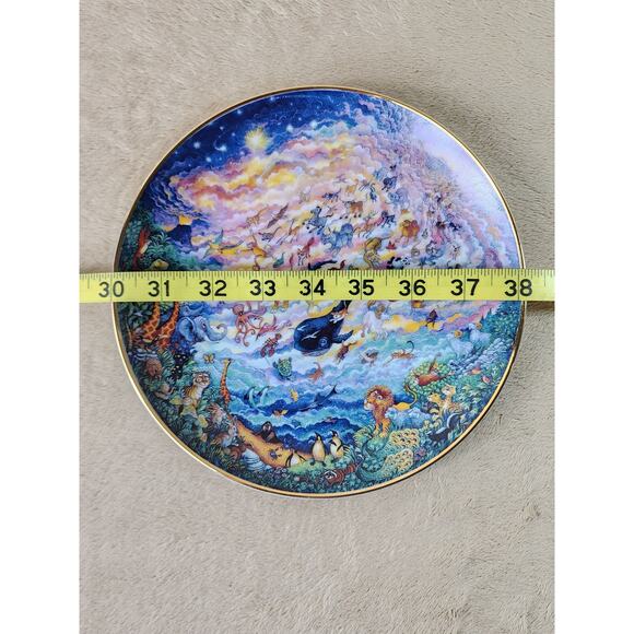 Plate In the Beginning by Bill Bell 8" Animals Bible Story 1991 Porcelain Vtg - Picture 12 of 12
